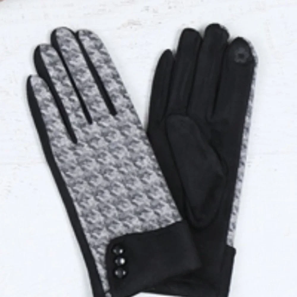 touchscreen black houndstooth touch screen gloves